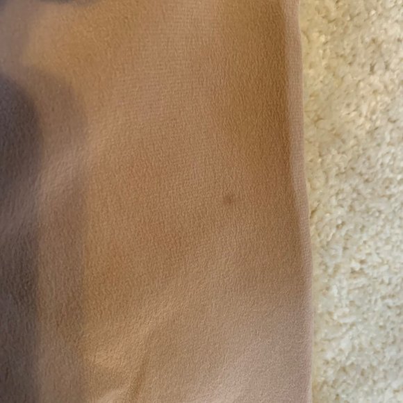 Taupe Mimi Maternity 100% Silk Blouse with Wide Sleeves and Decorative Design M - Picture 15 of 16